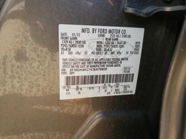 Photo 10 from auction – 2012 FORD EDGE LIMIT with VIN 2FMDK4KC1CBA76805