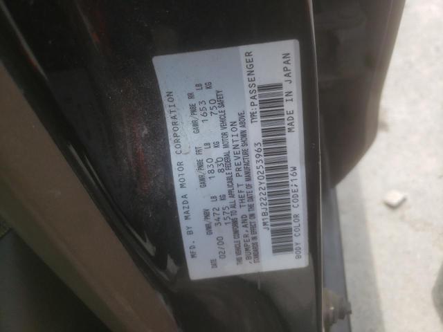 Photo 10 from auction – 2000 MAZDA PROTEGE DX with VIN JM1BJ2222Y0253963