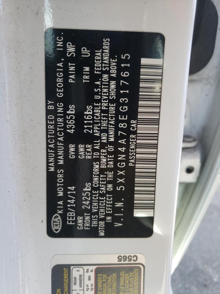 Photo 10 from auction – 2014 KIA OPTIMA EX with VIN 5XXGN4A78EG317615