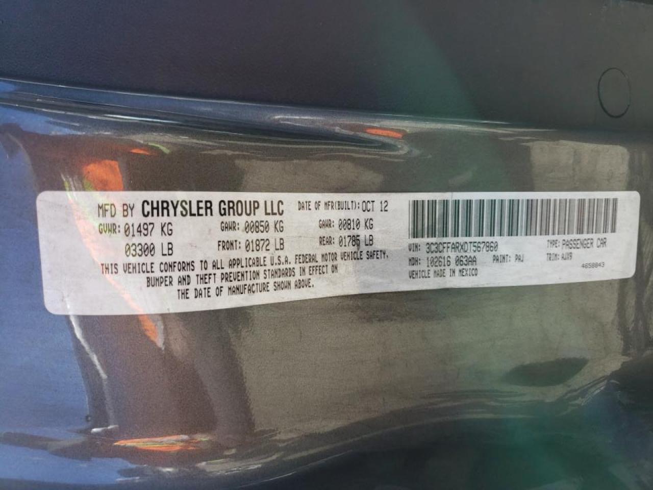 Photo 20 from auction – 2013 FIAT 500 POP with VIN 3C3CFFARXDT567860