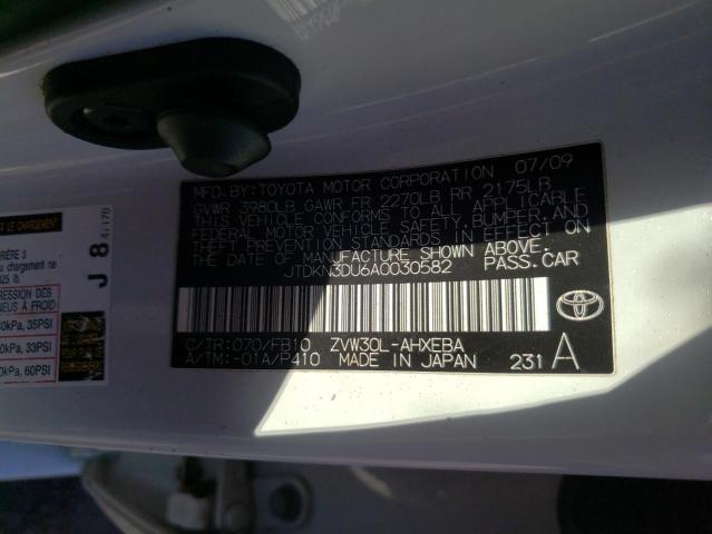 Photo 10 from auction – 2010 TOYOTA PRIUS with VIN JTDKN3DU6A0030582