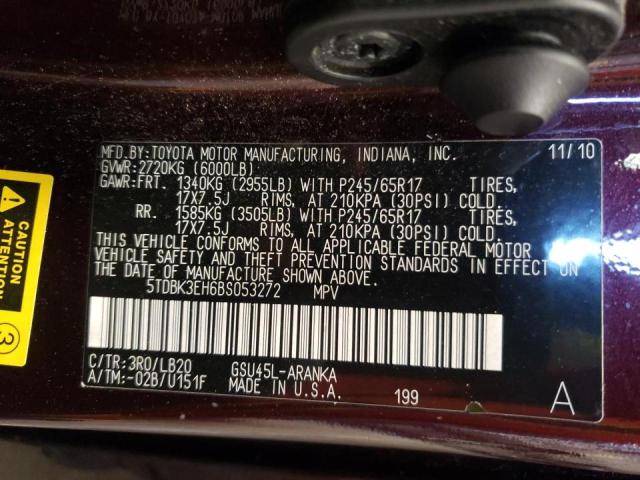 Photo 10 from auction – 2011 TOYOTA HIGHLANDER with VIN 5TDBK3EH6BS053272