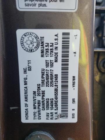 Photo 10 from auction – 2011 HONDA CR-V EX with VIN 5J6RE4H55BL812468