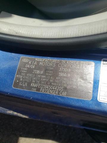 Photo 10 from auction – 2004 KIA SPECTRA LX with VIN KNAFE121945044205