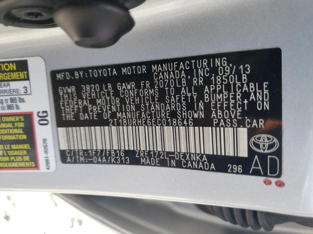 Photo 10 from auction – 2014 TOYOTA COROLLA L with VIN 2T1BURHE6EC018646