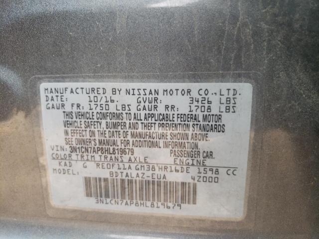Photo 10 from auction – 2017 NISSAN VERSA S with VIN 3N1CN7AP8HL819679
