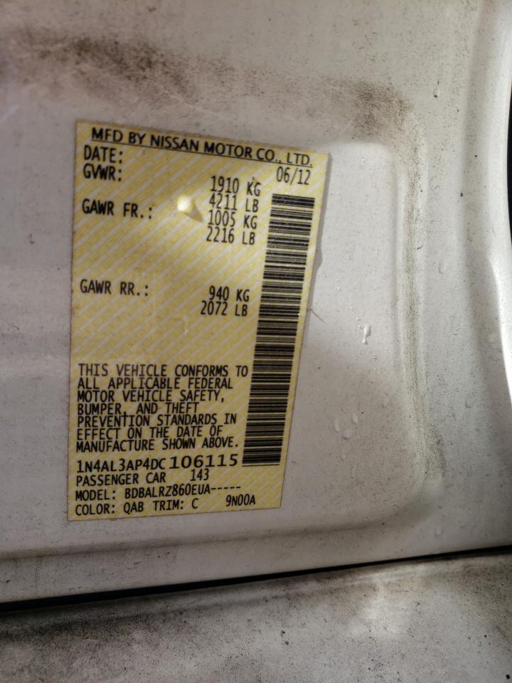 Photo 10 from auction – 2013 NISSAN ALTIMA 2.5 with VIN 1N4AL3AP4DC106115