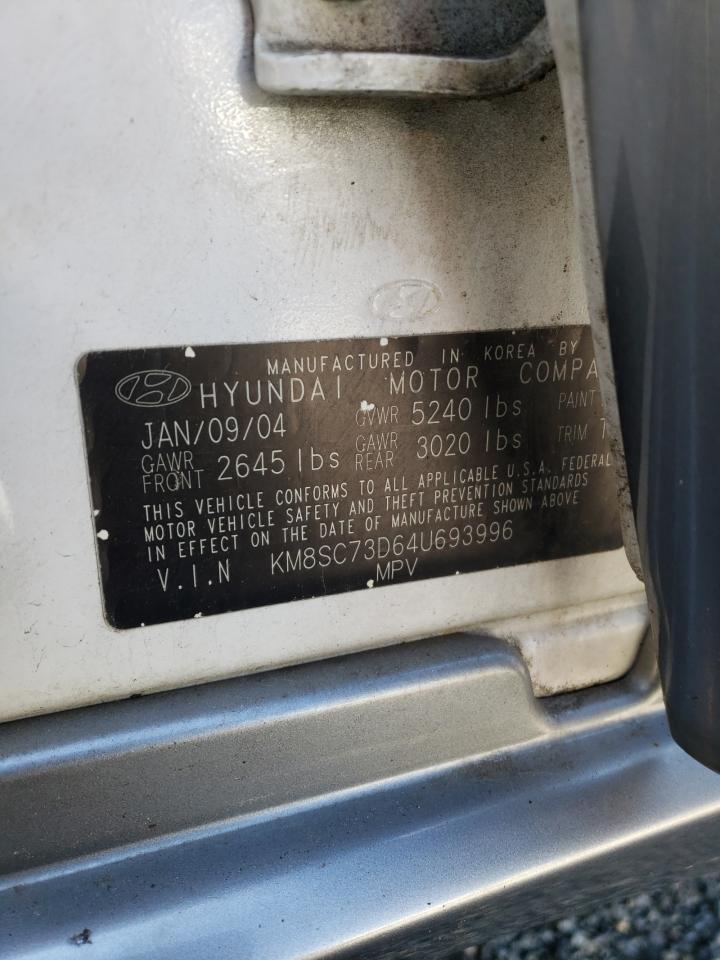 Photo 10 from auction – 2004 HYUNDAI SANTA FE with VIN KM8SC73D64U693996