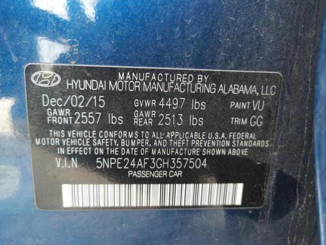 Photo 10 from auction – 2016 HYUNDAI SONATA SE with VIN 5NPE24AF3GH357504