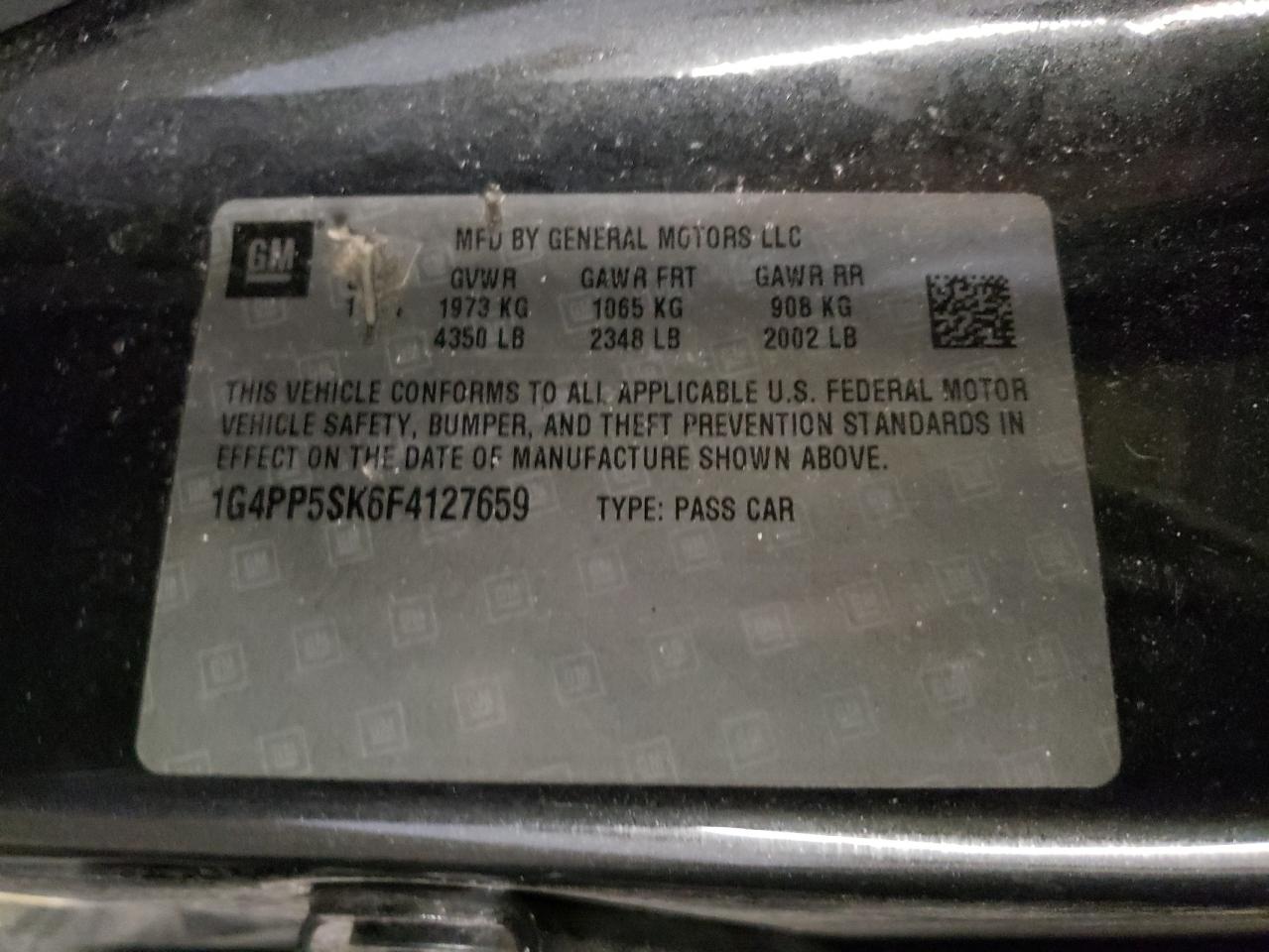 Photo 10 from auction – 2015 BUICK VERANO with VIN 1G4PP5SK6F4127659