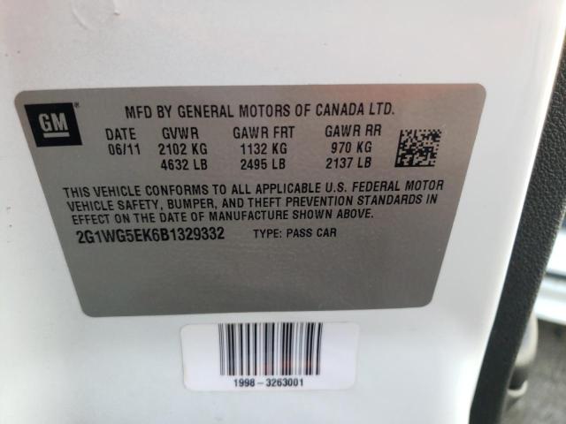 Photo 10 from auction – 2011 CHEVROLET IMPALA LT with VIN 2G1WG5EK6B1329332