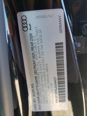 Photo 10 from auction – 2020 AUDI S3 PREMIUM with VIN WAUB1GFF4LA094437