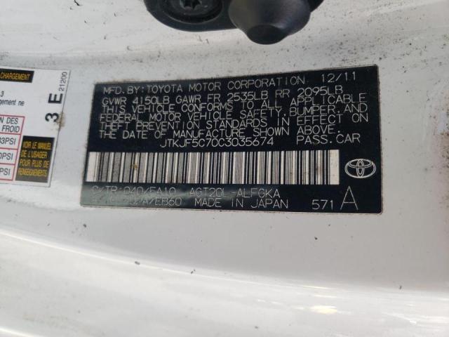 Photo 10 from auction – 2012 TOYOTA SCION TC with VIN JTKJF5C70C3035674