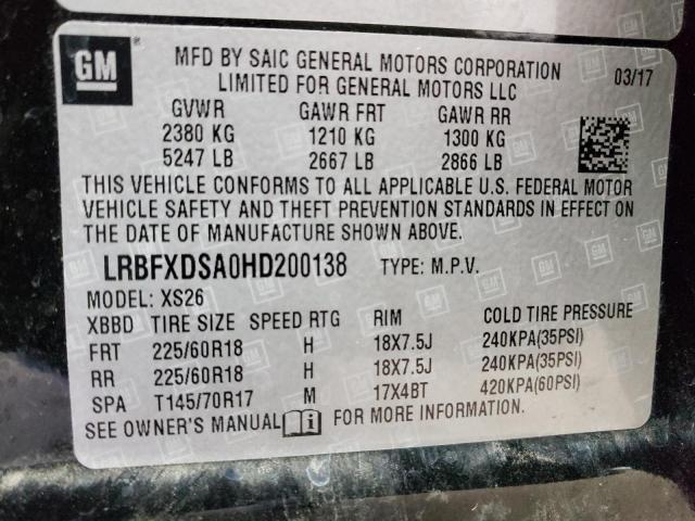 Photo 10 from auction – 2017 BUICK ENVISION E with VIN LRBFXDSA0HD200138