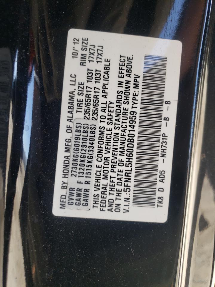 Photo 10 from auction – 2013 HONDA ODYSSEY EX with VIN 5FNRL5H60DB014959