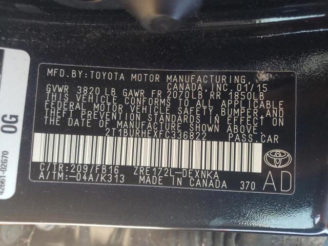 Photo 10 from auction – 2015 TOYOTA COROLLA L with VIN 2T1BURHEXFC336822