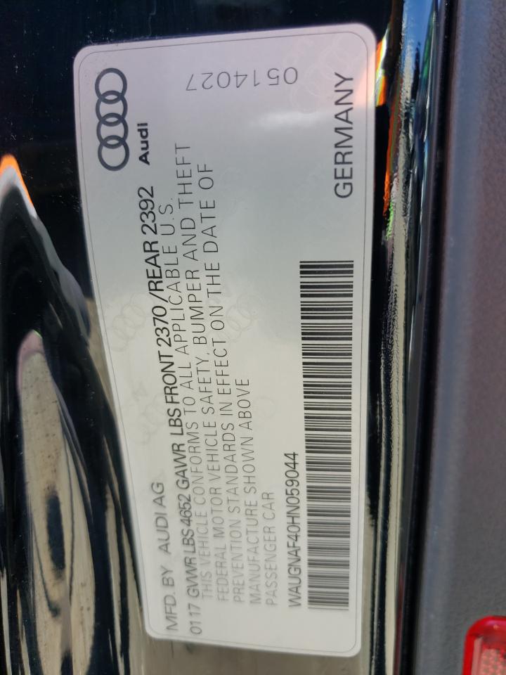 Photo 10 from auction – 2017 AUDI A4 PREMIUM with VIN WAUGNAF40HN059044