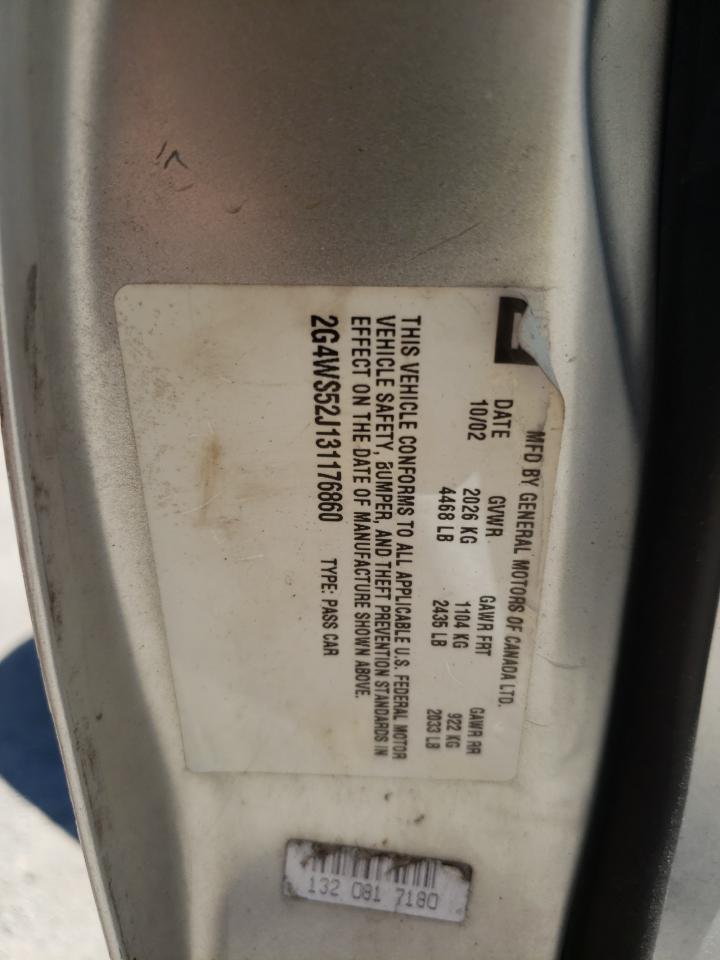 Photo 10 from auction – 2003 BUICK CENTURY with VIN 2G4WS52J131176860