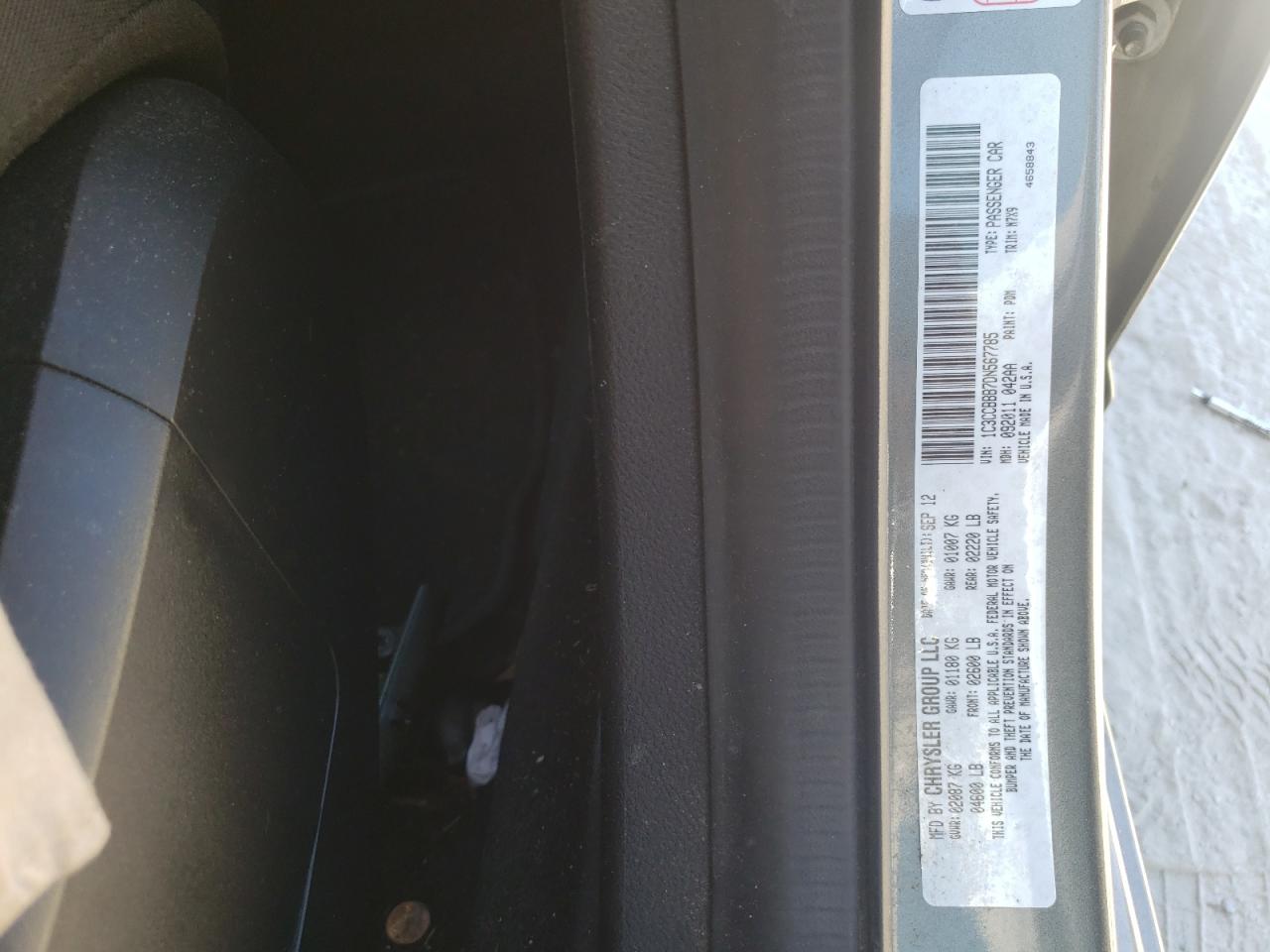 Photo 10 from auction – 2013 CHRYSLER 200 TOURIN with VIN 1C3CCBBB7DN567785