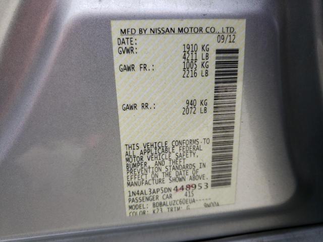 Photo 10 from auction – 2013 NISSAN ALTIMA 2.5 with VIN 1N4AL3AP5DN448953