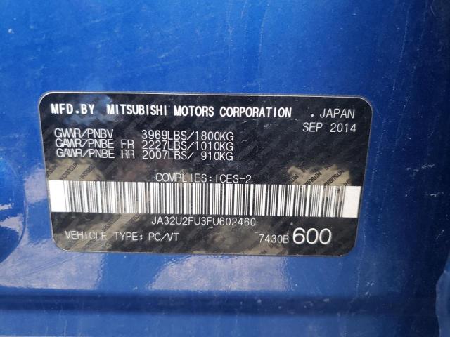 Photo 10 from auction – 2015 MITSUBISHI LANCER ES with VIN JA32U2FU3FU602460