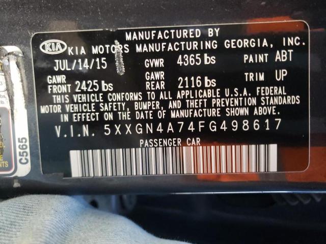 Photo 10 from auction – 2015 KIA OPTIMA EX with VIN 5XXGN4A74FG498617