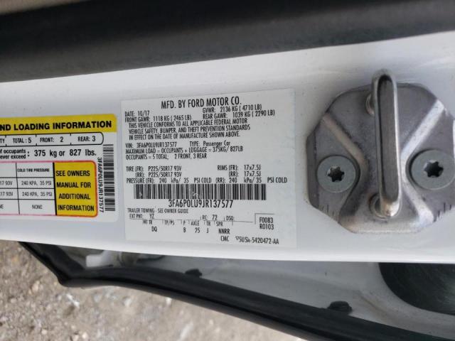 Photo 10 from auction – 2018 FORD FUSION SE with VIN 3FA6P0LU9JR137577