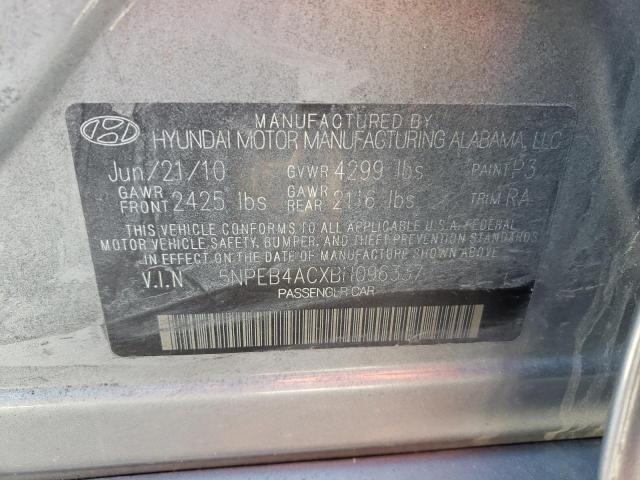Photo 10 from auction – 2011 HYUNDAI SONATA GLS with VIN 5NPEB4ACXBH096337