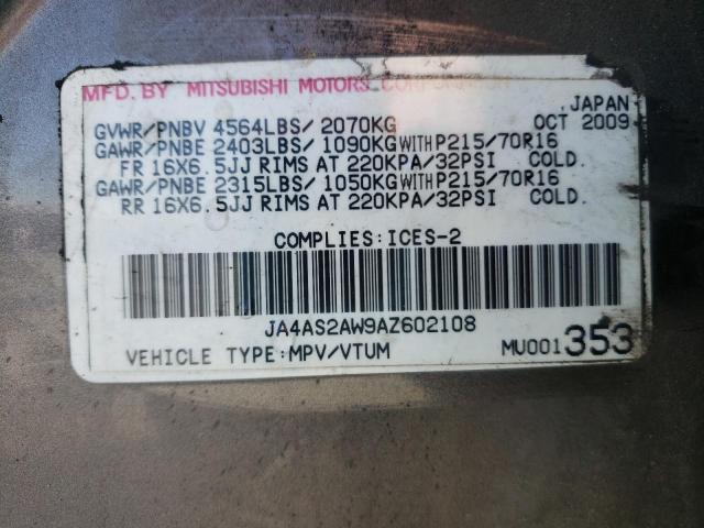 Photo 10 from auction – 2010 MITSUBISHI OUTLANDER with VIN JA4AS2AW9AZ602108