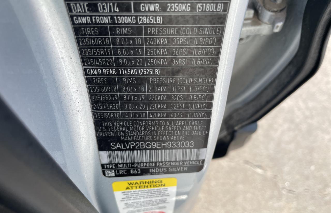 Photo 10 from auction – 2014 LAND ROVER RANGE ROVE with VIN SALVP2BG9EH933033