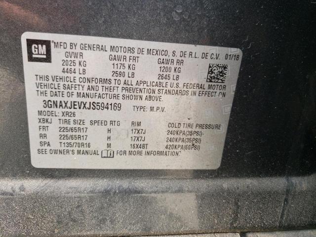 Photo 10 from auction – 2018 CHEVROLET EQUINOX LT with VIN 3GNAXJEVXJS594169