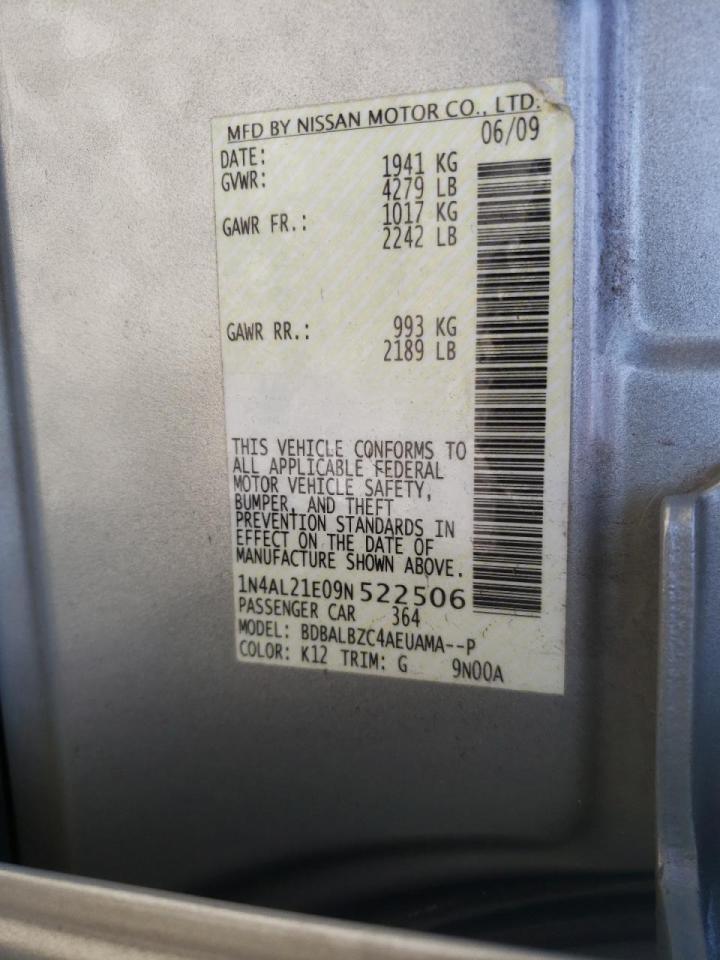 Photo 10 from auction – 2009 NISSAN ALTIMA 2.5 with VIN 1N4AL21E09N522506