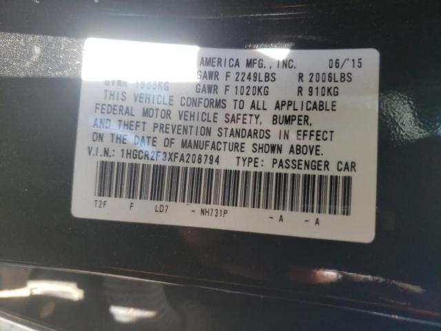 Photo 10 from auction – 2015 HONDA ACCORD LX with VIN 1HGCR2F3XFA208794