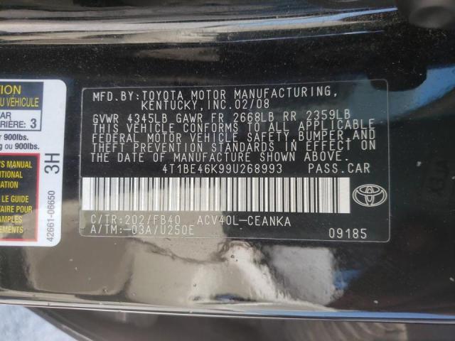 Photo 10 from auction – 2009 TOYOTA CAMARY with VIN 4T1BE46K99U268993