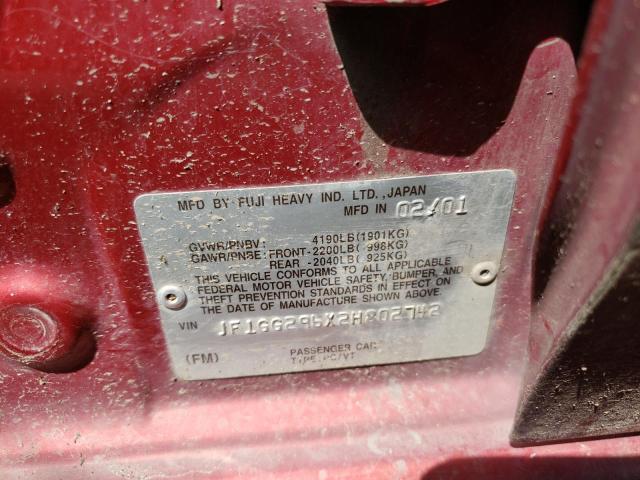 Photo 10 from auction – 2002 SUBARU IMPREZA WR with VIN JF1GG296X2H802742