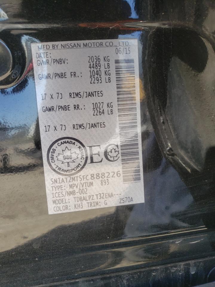 Photo 10 from auction – 2015 NISSAN ROGUE S with VIN 5N1AT2MT5FC888226