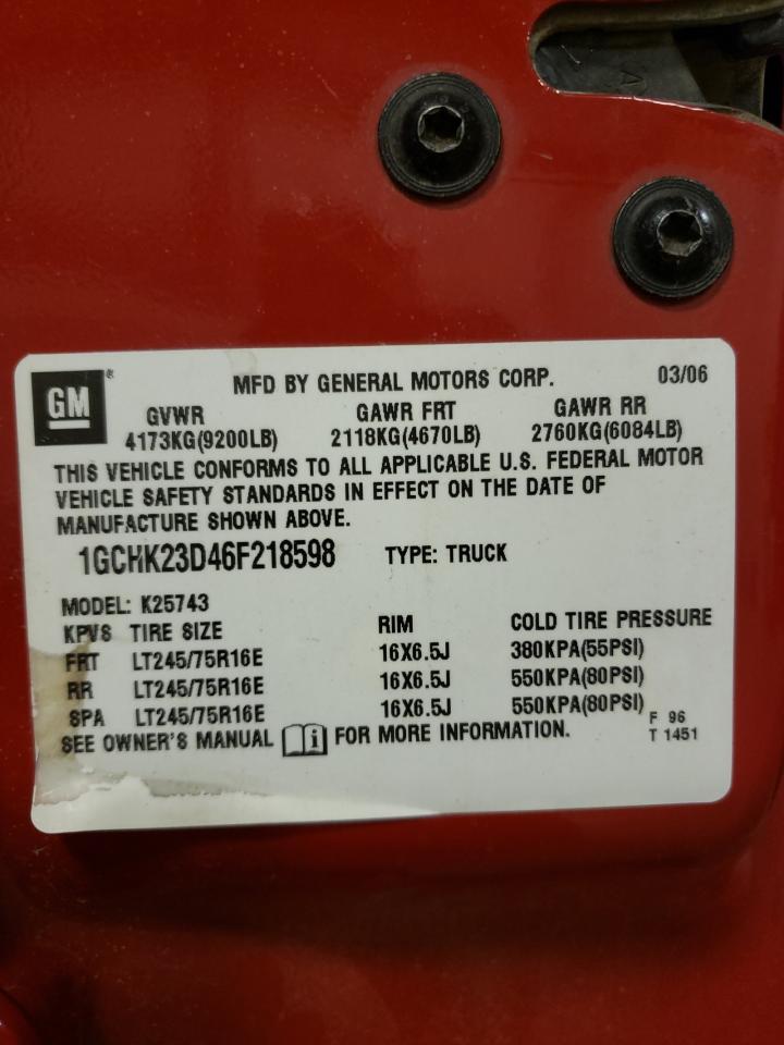 Photo 10 from auction – 2006 CHEVROLET SILVERADO with VIN 1GCHK23D46F218598