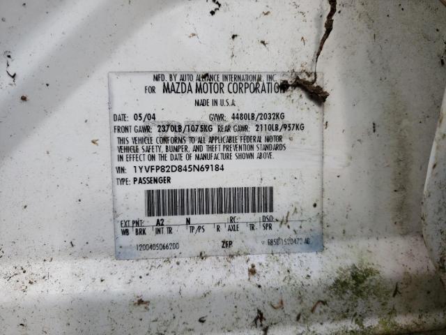 Photo 10 from auction – 2004 MAZDA 6 S with VIN 1YVFP82D845N69184