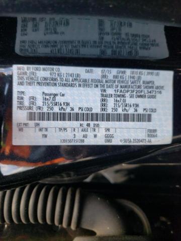 Photo 10 from auction – 2015 FORD FOCUS SE with VIN 1FADP3F20FL347316