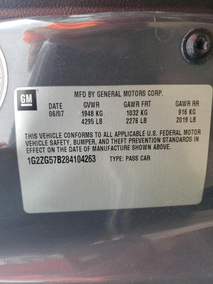 Photo 10 from auction – 2008 PONTIAC G6 BASE with VIN 1G2ZG57B284104263