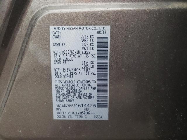 Photo 10 from auction – 2014 NISSAN PATHFINDER with VIN 5N1AR2MN5EC614426