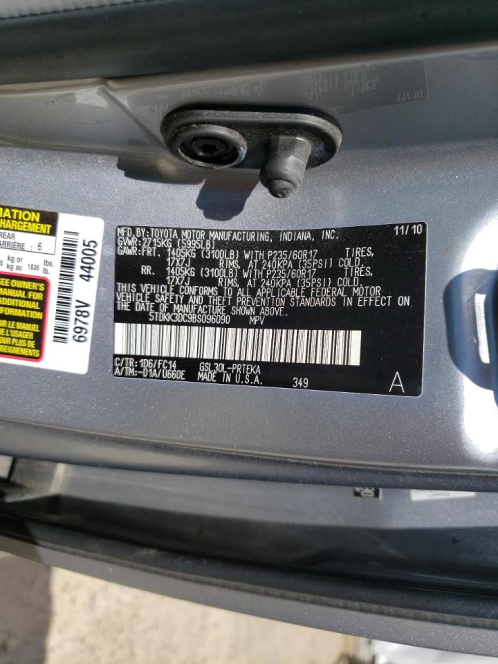 Photo 10 from auction – 2011 TOYOTA SIENNA LE with VIN 5TDKK3DC9BS096090