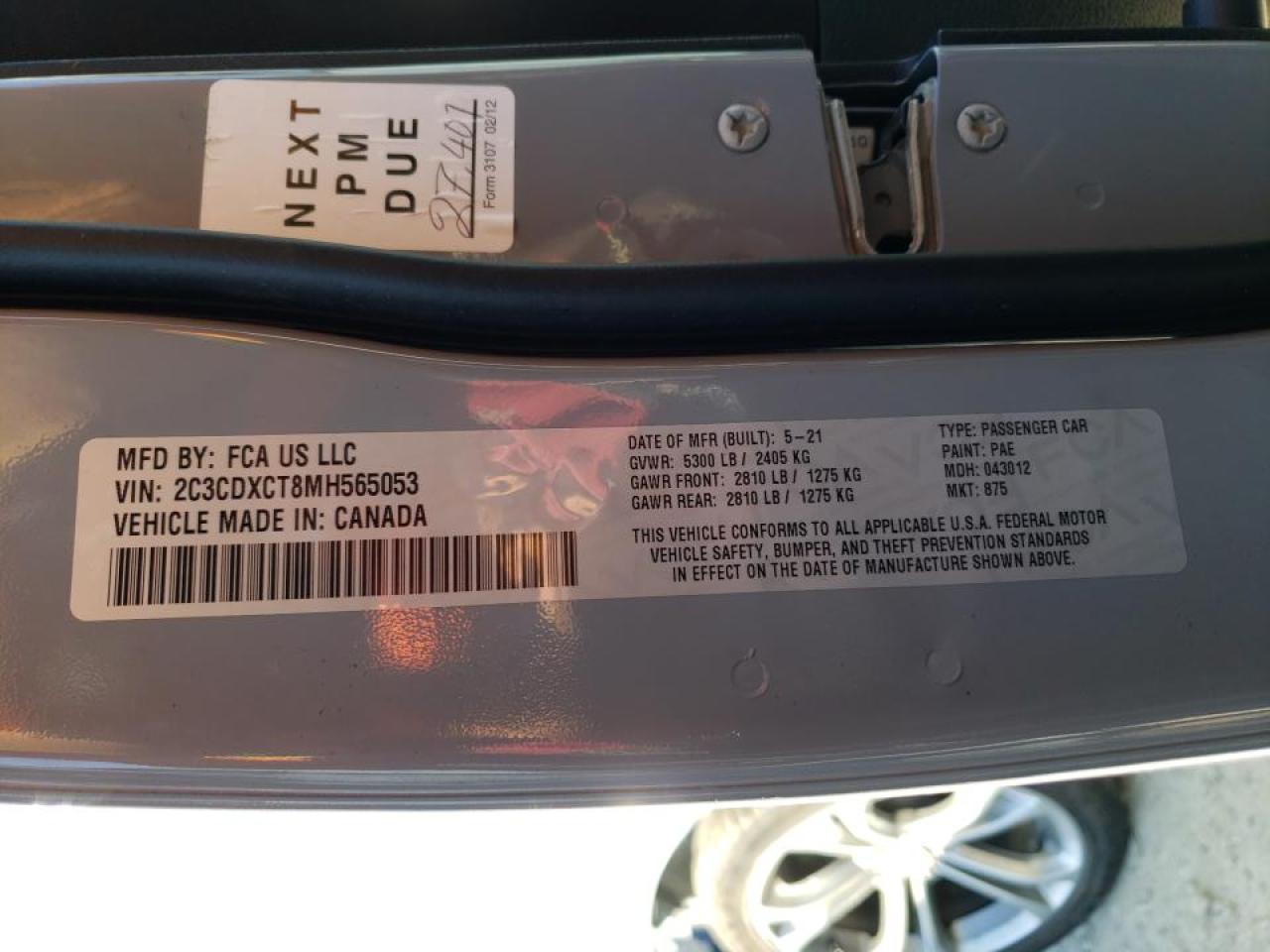 Photo 10 from auction – 2021 DODGE CHARGER R/ with VIN 2C3CDXCT8MH565053