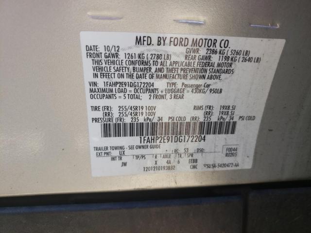 Photo 10 from auction – 2013 FORD TAURUS SEL with VIN 1FAHP2E91DG172204