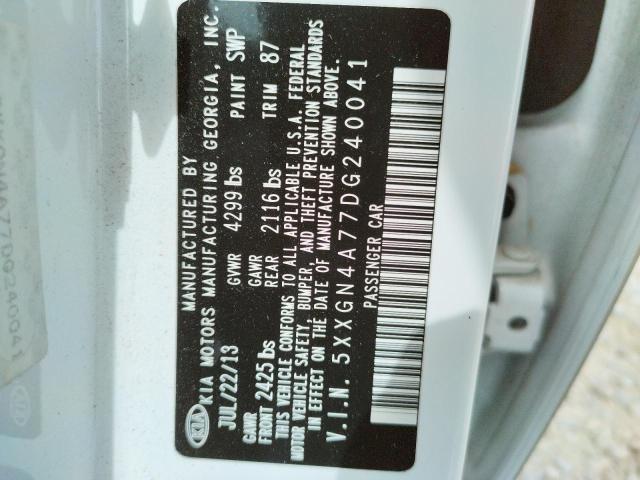 Photo 10 from auction – 2013 KIA OPTIMA EX with VIN 5XXGN4A77DG240041