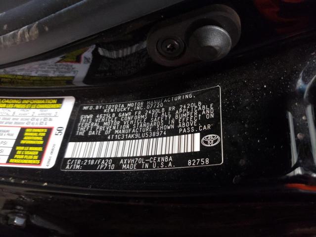 Photo 10 from auction – 2020 TOYOTA CAMRY LE with VIN 4T1C31AK9LU538974