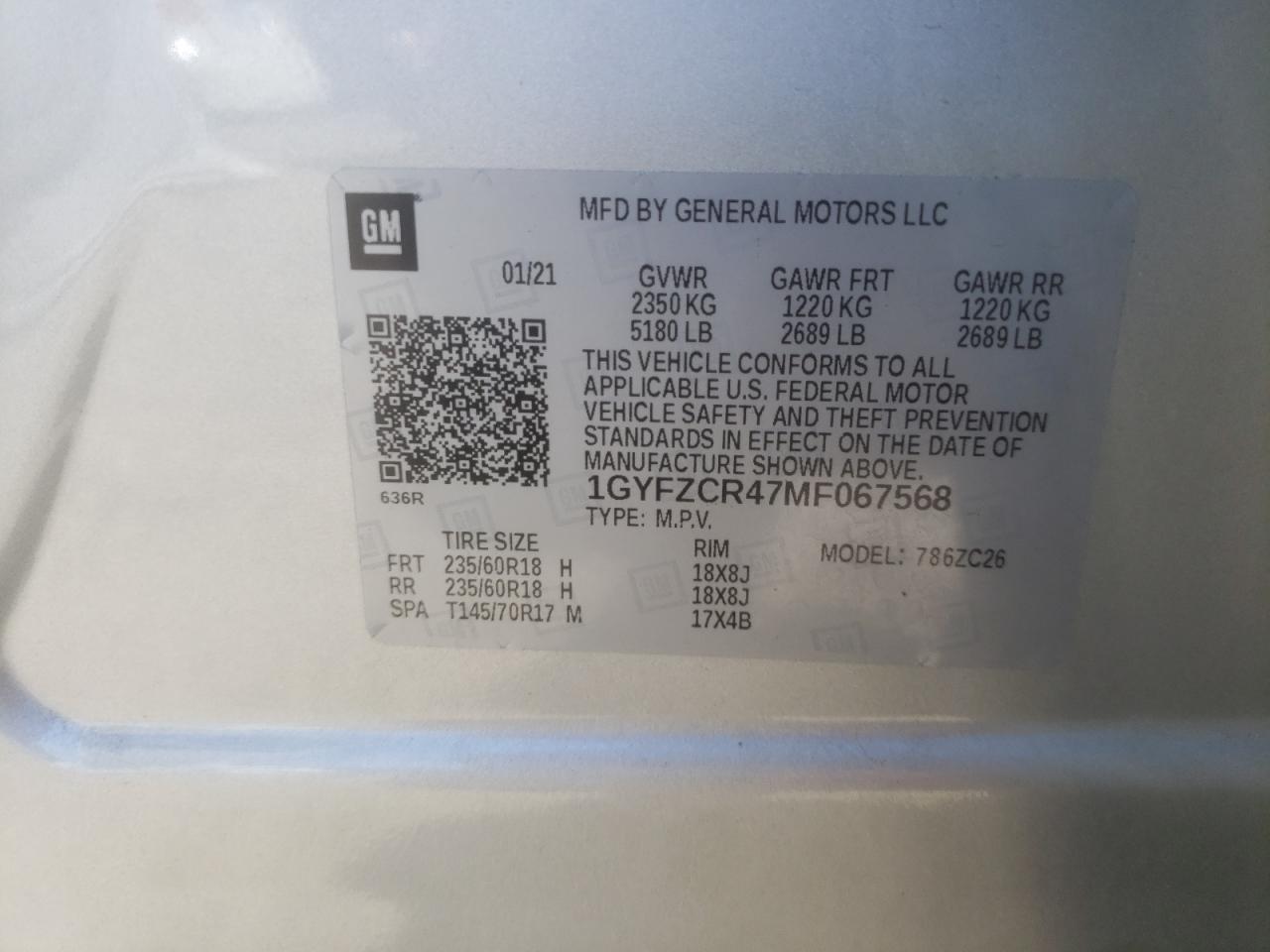 Photo 10 from auction – 2021 CADILLAC XT4 PREMIU with VIN 1GYFZCR47MF067568