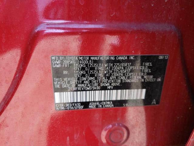 Photo 10 from auction – 2013 TOYOTA RAV4 XLE with VIN 2T3RFREV7DW079490