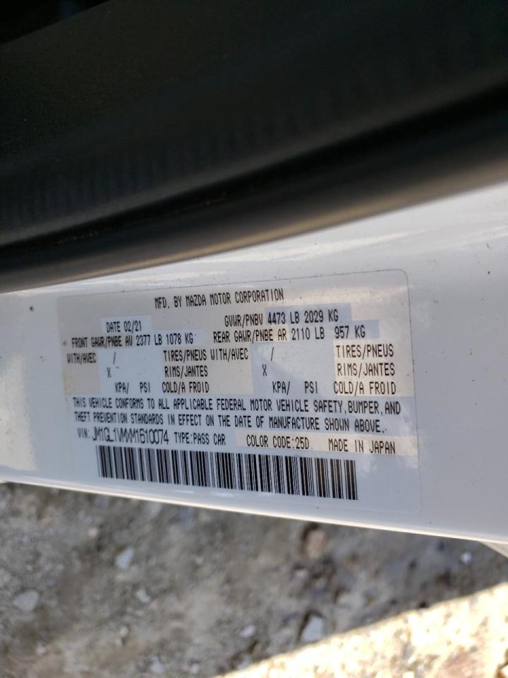 Photo 10 from auction – 2021 MAZDA 6 TOURING with VIN JM1GL1VMXM1610074