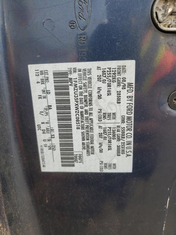 Photo 10 from auction – 1998 FORD EXPLORER with VIN 1FMZU35PXWZC08518